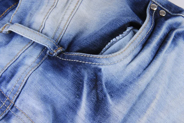 Blauwe denim jeans zak textuur — Stockfoto