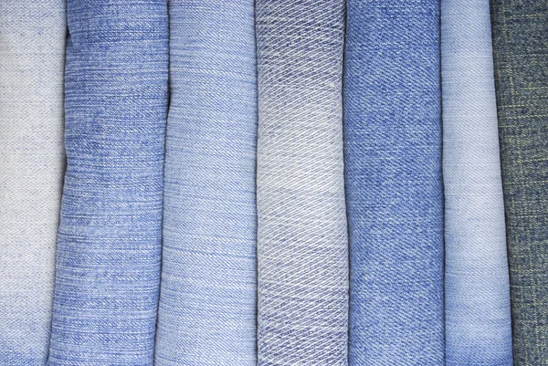 Stack of various jeans — Stock Photo, Image