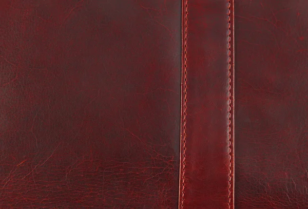 Worn leather texture with seam — Stock Photo, Image