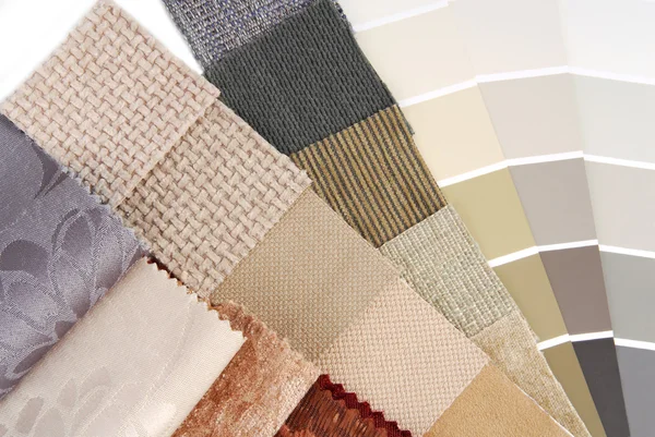 Upholstery tapestry and curtain color selection for interior — Stock Photo, Image