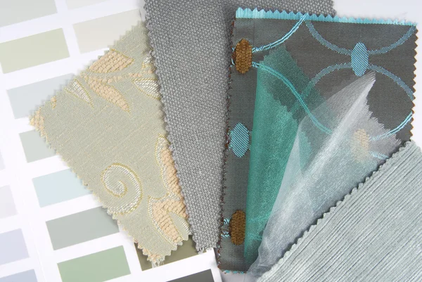 Tapeçaria estofados e seleção de cores de cortina para interior — Fotografia de Stock
