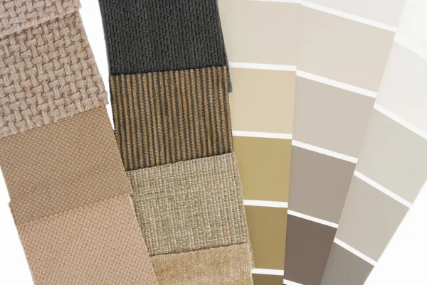 Seleção de cores de tapeçaria de estofamento para interior — Fotografia de Stock