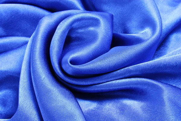 Blauwe zijde stof textuur — Stockfoto
