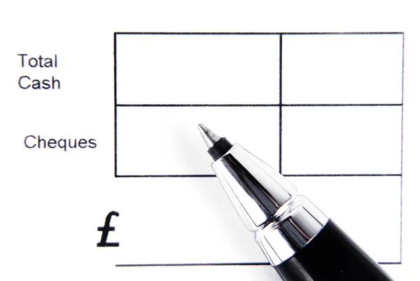 Total cash form and pen isolated — Stock Photo, Image