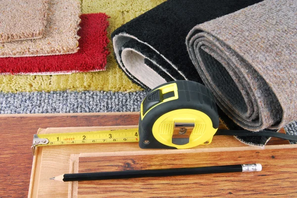 Carpet and laminate choice for interior — Stock Photo, Image