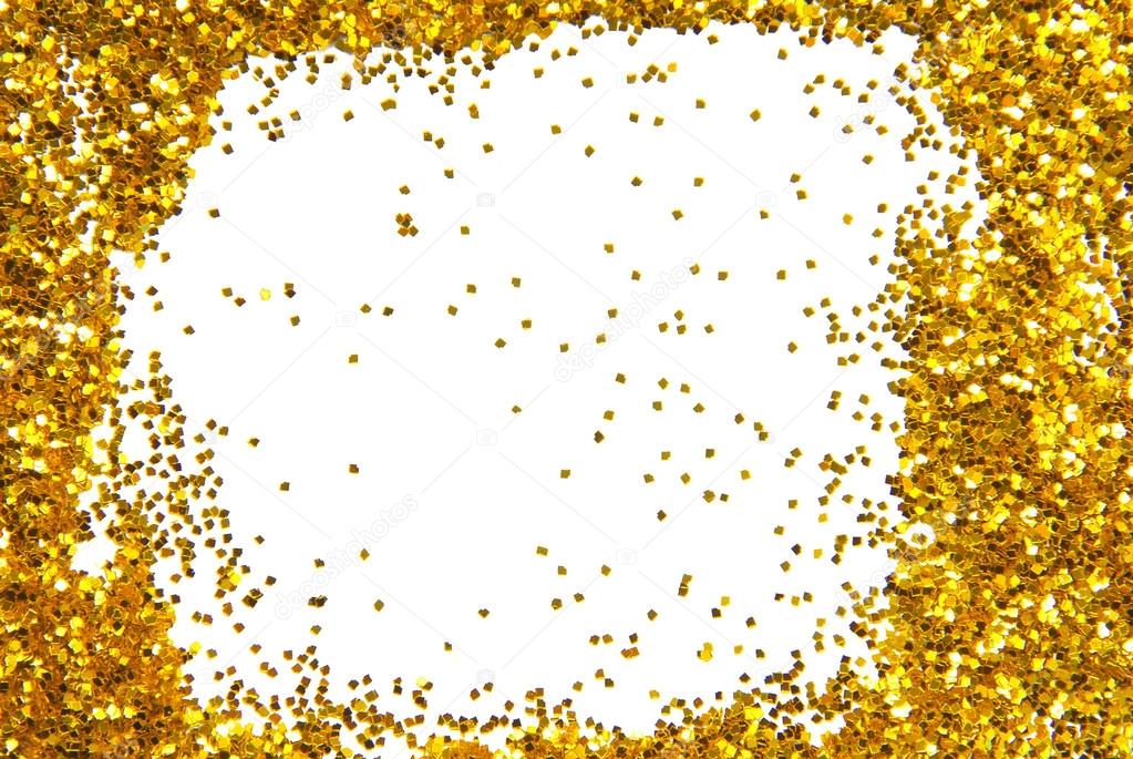 Golden sparkle glittering frame
