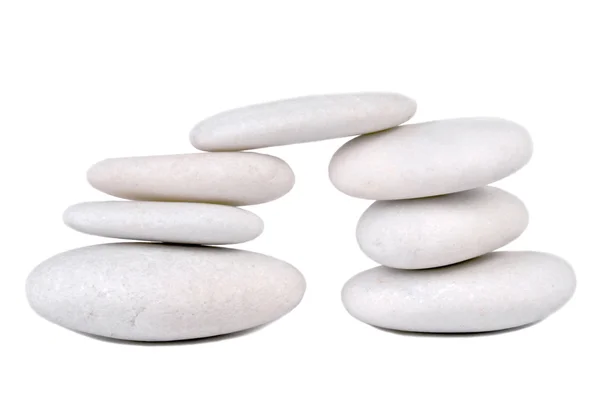 Stenen pebble geïsoleerd op wit — Stockfoto