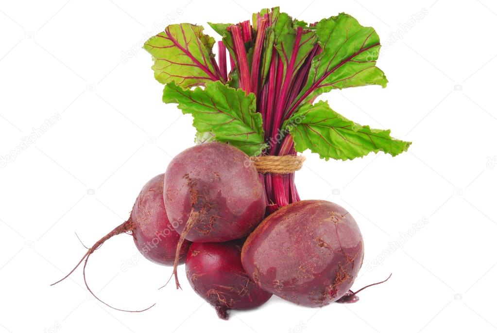 Beetroot bunch isolated on white