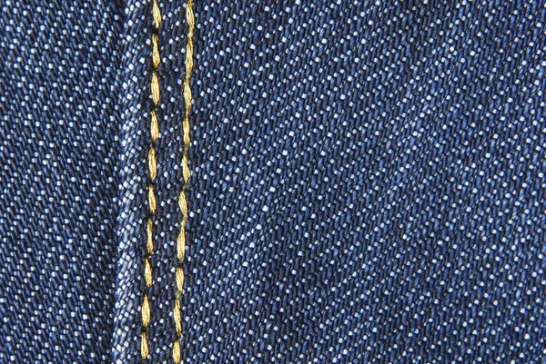 Jeans denim fabric seam texture — Stock Photo, Image