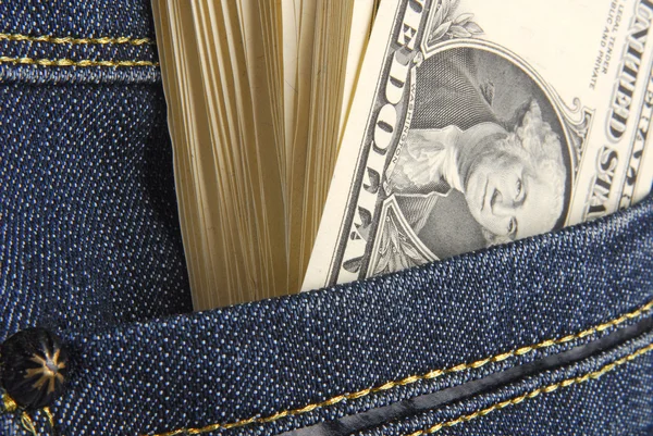Dólares en el bolsillo —  Fotos de Stock