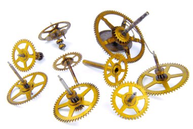 clockwork üzerinde beyaz izole bölümlerine