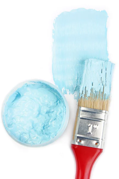 Pincel de pintura y elección de color de pintura para interiores — Foto de Stock