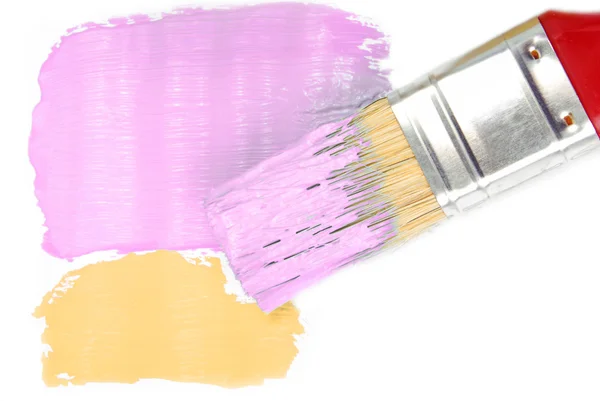 Paint brush and paint color choice for interior — Stock Photo, Image