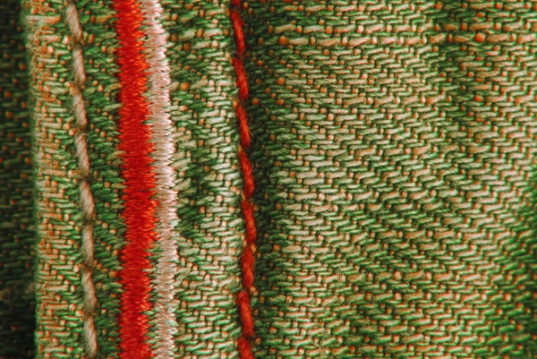 Jeans denim fabric seam texture — Stock Photo, Image