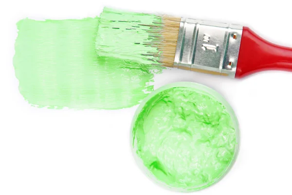 Paint brush and paint color choice for interior Stock Photo