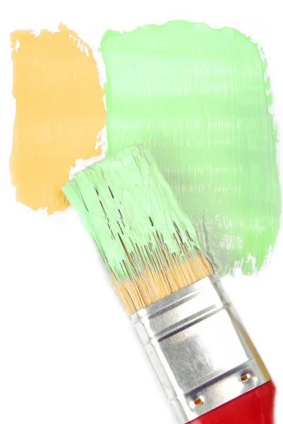 Paint brush and paint color choice for interior — Stock Photo, Image