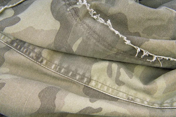 Camouflage cloth texture crumpled — Stock Photo, Image