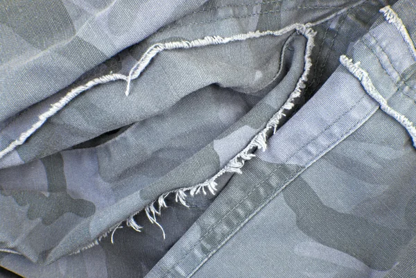 Buruşuk kamuflaj kumaş dokusu — Stok fotoğraf