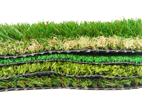 Artificial grass astroturf selection isolated on white