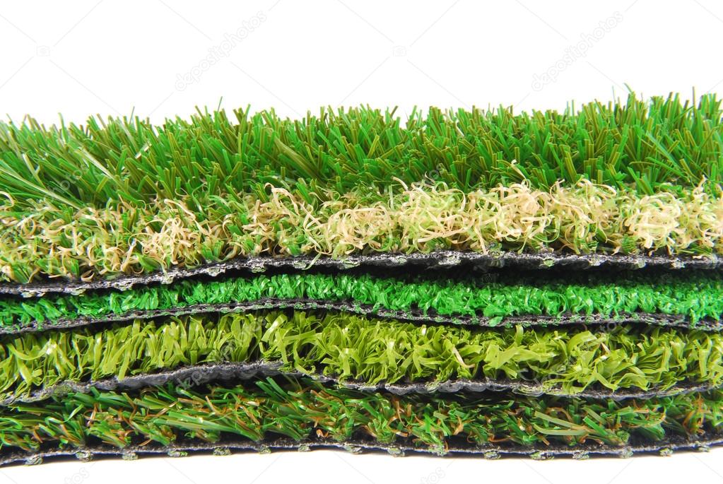 Artificial grass astroturf selection isolated on white