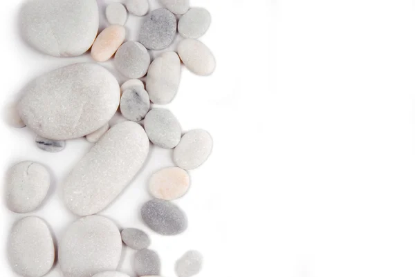 White pebble stone frame border background — Stock Photo, Image