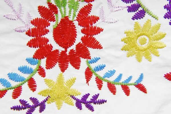 Textura de tecido bordado em estilo antigo — Fotografia de Stock