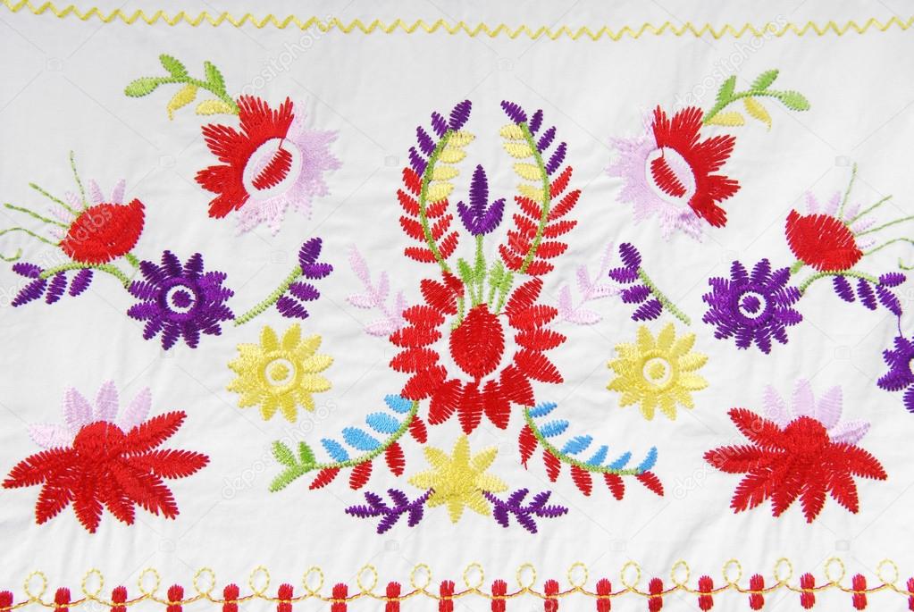 Embroidered fabric texture in old style