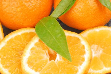 Çince turuncu ve yapraklı makro ayrıntı