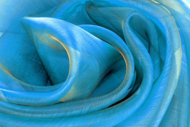 Mavi Organze kumaş dalgalı doku