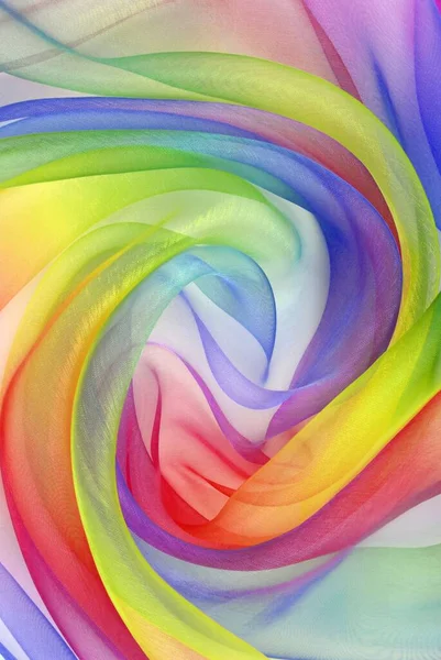 Torsion Torsadée Tissu Organza Texture Multicolore — Photo