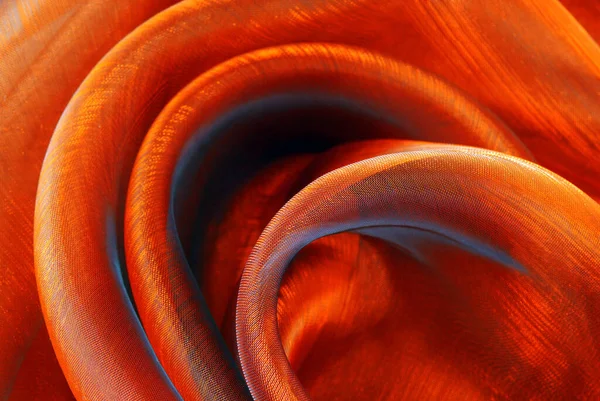 Tecido Organza Vermelho Textura Ondulada — Fotografia de Stock
