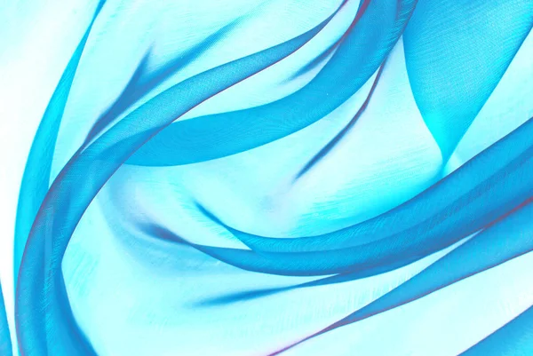 Blauwe Cyaan Abstracte Achtergrond Stof Organza Textuur — Stockfoto