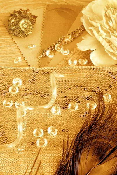 Skönhet Gyllene Inredning Färg Och Detaljer Planering — Stockfoto