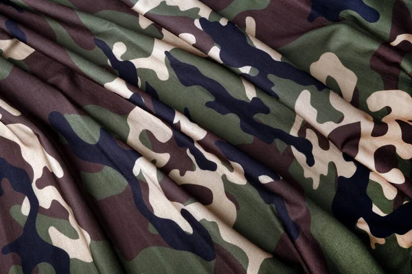 Närbild Kamouflage Texturerat Tyg Vågig Bakgrund — Stockfoto