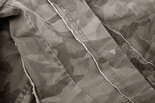 Close Camouflage Textured Fabric Wavy Background — Stock Photo, Image