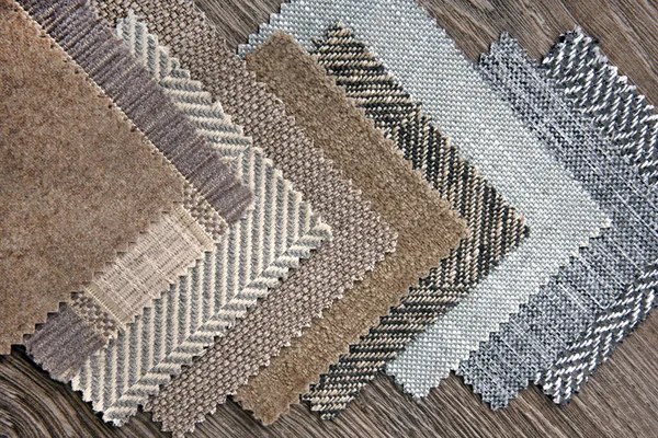 Zblízka Čalounění Textury Tkaniny Výběr Barev Pro Interiér — Stock fotografie