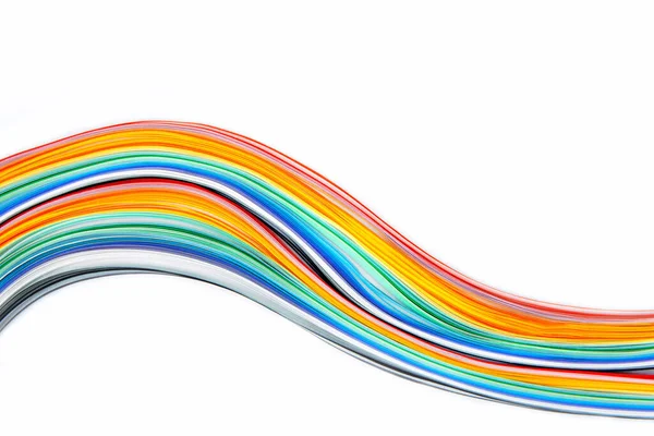 Abstract Rainbow Wavy Colors Paper Texture Background — Stock Photo, Image