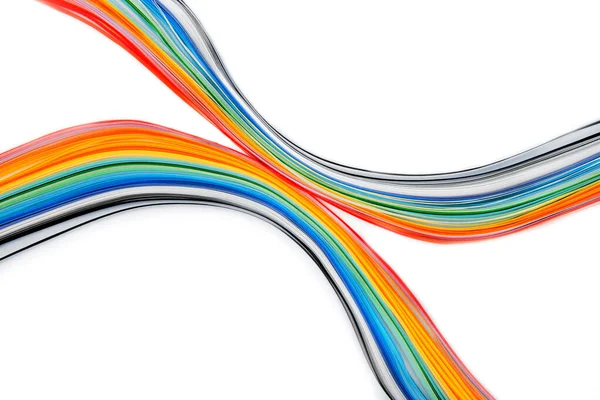 Abstract Van Regenboog Golvende Kleuren Papier Textuur Achtergrond — Stockfoto