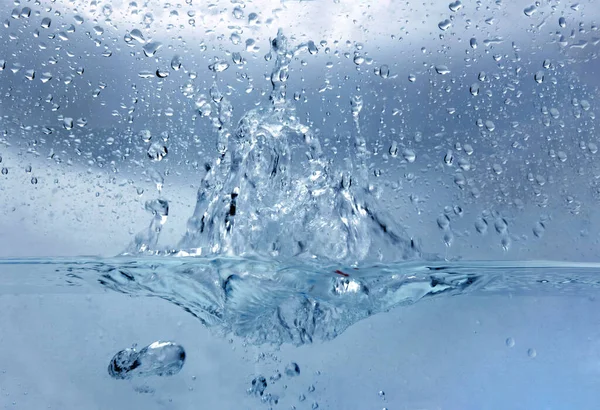 Close Water Splash Blue — Stock Photo, Image