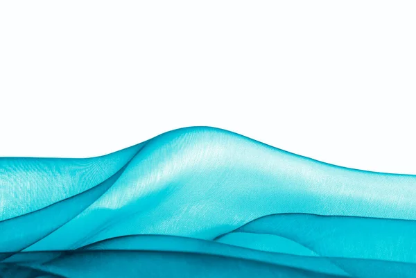 Bleu Tissu Texture Vide Espace Bordure Cadre Fond — Photo