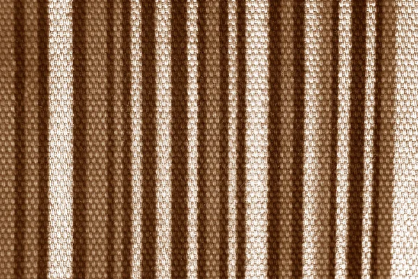 Close Stripped Brown White Fabric Texture Background — Fotografia de Stock