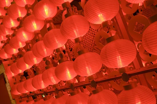 Red lanterns at night for chinese new year — Stock Photo, Image