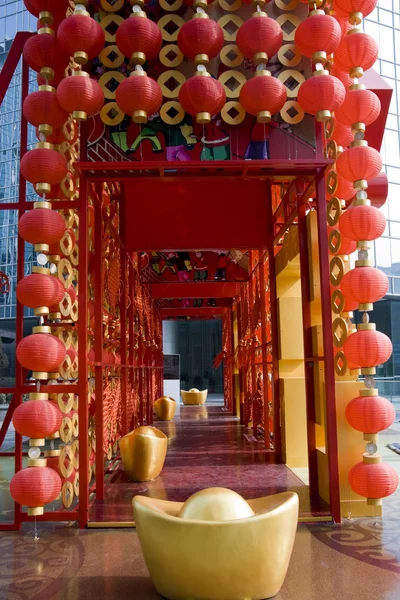 Red lanterns decorating the Chinese New Year — Stock Photo, Image