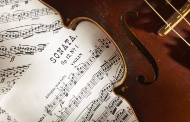 Violin and scores clipart
