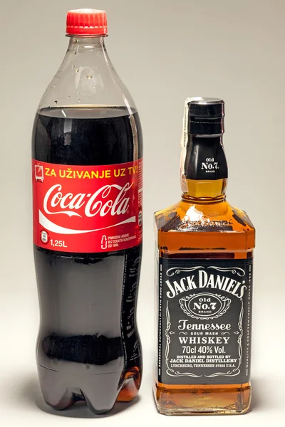 Coca Cola a Jack Daniel whisky — Stock fotografie