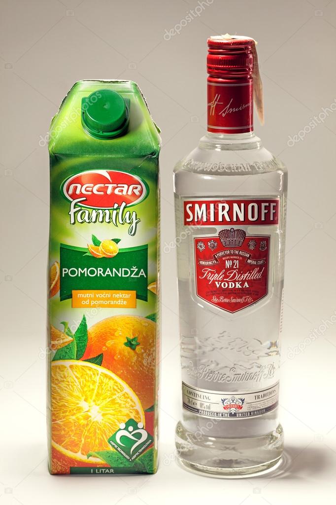 Orange Juice and Smirnoff Vodka Stock Editorial Photo © krsmanovic