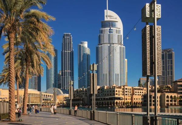 Dubaj Spojené Arabské Emiráty Ledna 2022 Okolní Budovy Mrakodrapu Burj — Stock fotografie
