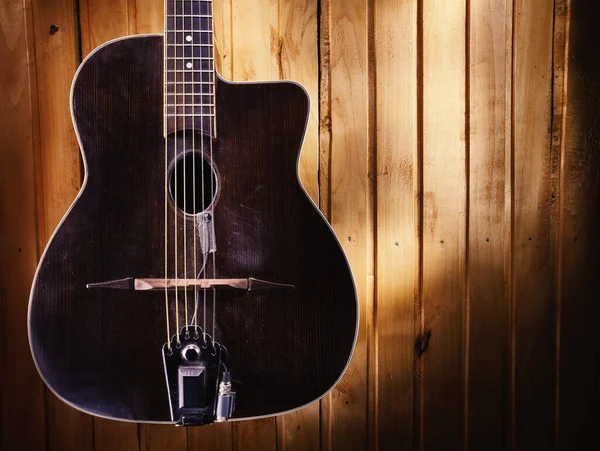 Detalles Una Vieja Guitarra Acústica Gitana — Foto de Stock