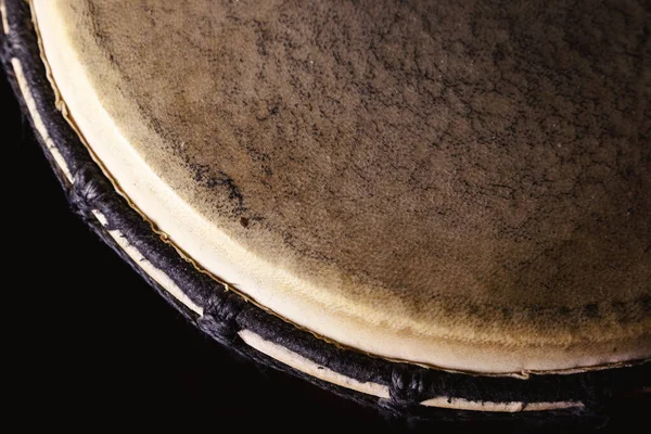 Detalhes Uma Membrana Djembe Vista Perto — Fotografia de Stock