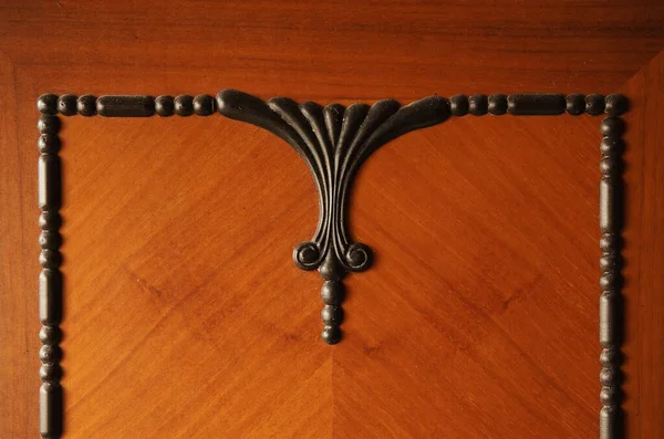 Dekorativní Detaily Staré Dřevěné Skříňky Detailní Pohled — Stock fotografie